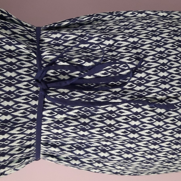 Retro Style Navy Blue Light Mint Short Sleeve Long Ruffle Bottom Maternity dress - Picture 7 of 13